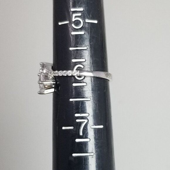 Vintage Sterling Silver CZ Bypass Style Ring, Size 6 Band, Missing Stone, Estate - Picture 3 of 9